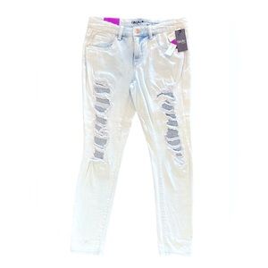 Mossimo Jeans Womens 6 Mid Rise Skinny Denim Pants Ladies Distressed Light NWT